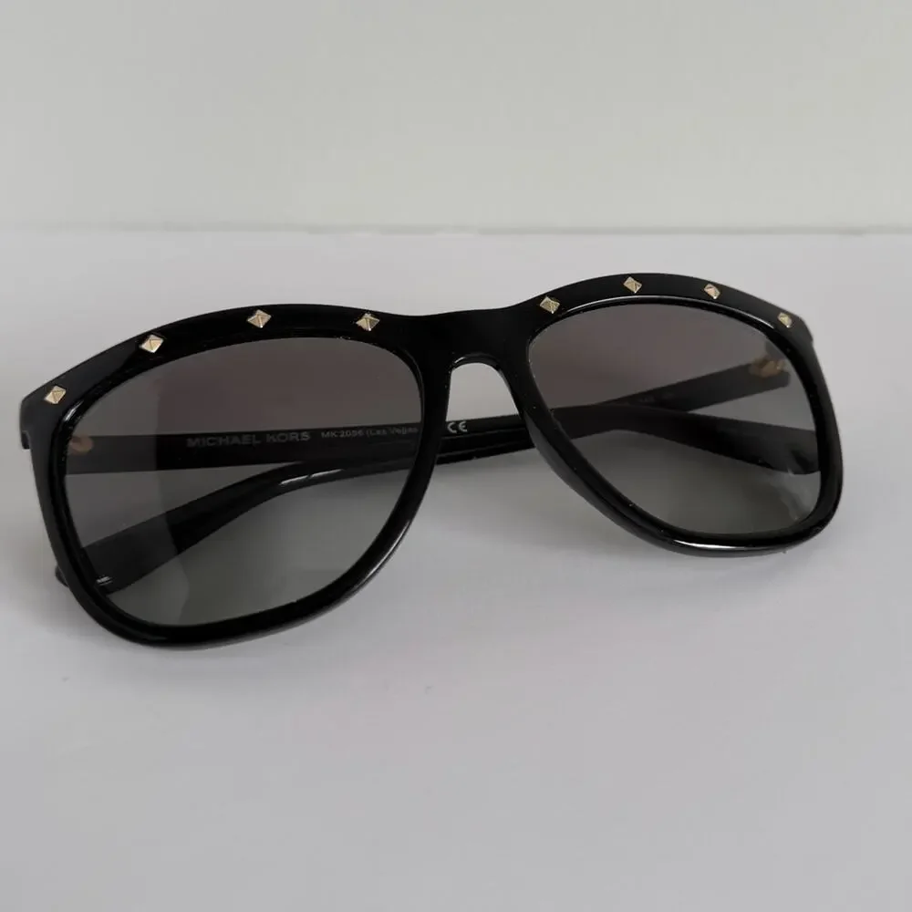Michael Kors Las Vegas Oversized Studded Sunglasses Black Gold